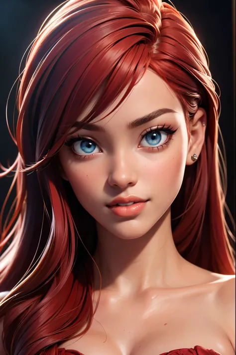 (sexy red haired young woman,perfect body,posing,model,stage,luxury hall),(oil painting),(detailed face,beautiful eyes,detailed ...