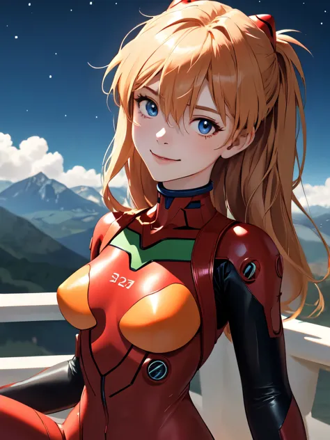 (masterpiece, highest quality), One girl, Beautiful Face, Beautiful body, souryuu_Asuka_Langley, Plug Suit, Bodysuits, Interface...