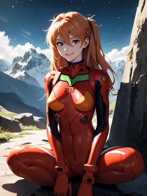 (masterpiece, highest quality), One girl, Beautiful Face, Beautiful body, souryuu_Asuka_Langley, Plug Suit, Bodysuits, Interface...