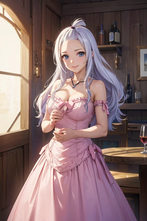 (best quality,4k,8k,highres,masterpiece:1.2),ultra-detailed,realistic,photorealistic:1.37, Mirajane Strauss with a beautiful smile wearing a cowgirl outfit 