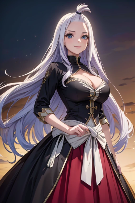 (best quality,4k,8k,highres,masterpiece:1.2),ultra-detailed,realistic,photorealistic:1.37, Mirajane Strauss with a beautiful smile wearing a cowboy outfit 