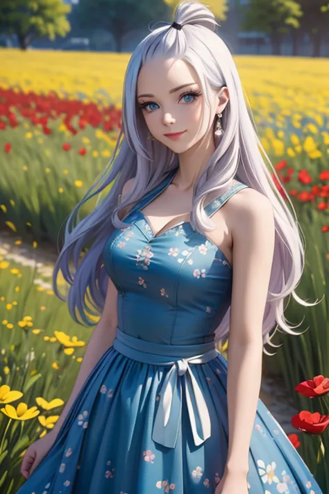 (best quality,4k,8k,highres,masterpiece:1.2),ultra-detailed,realistic,photorealistic:1.37, Mirajane Strauss, with a beautiful sm...