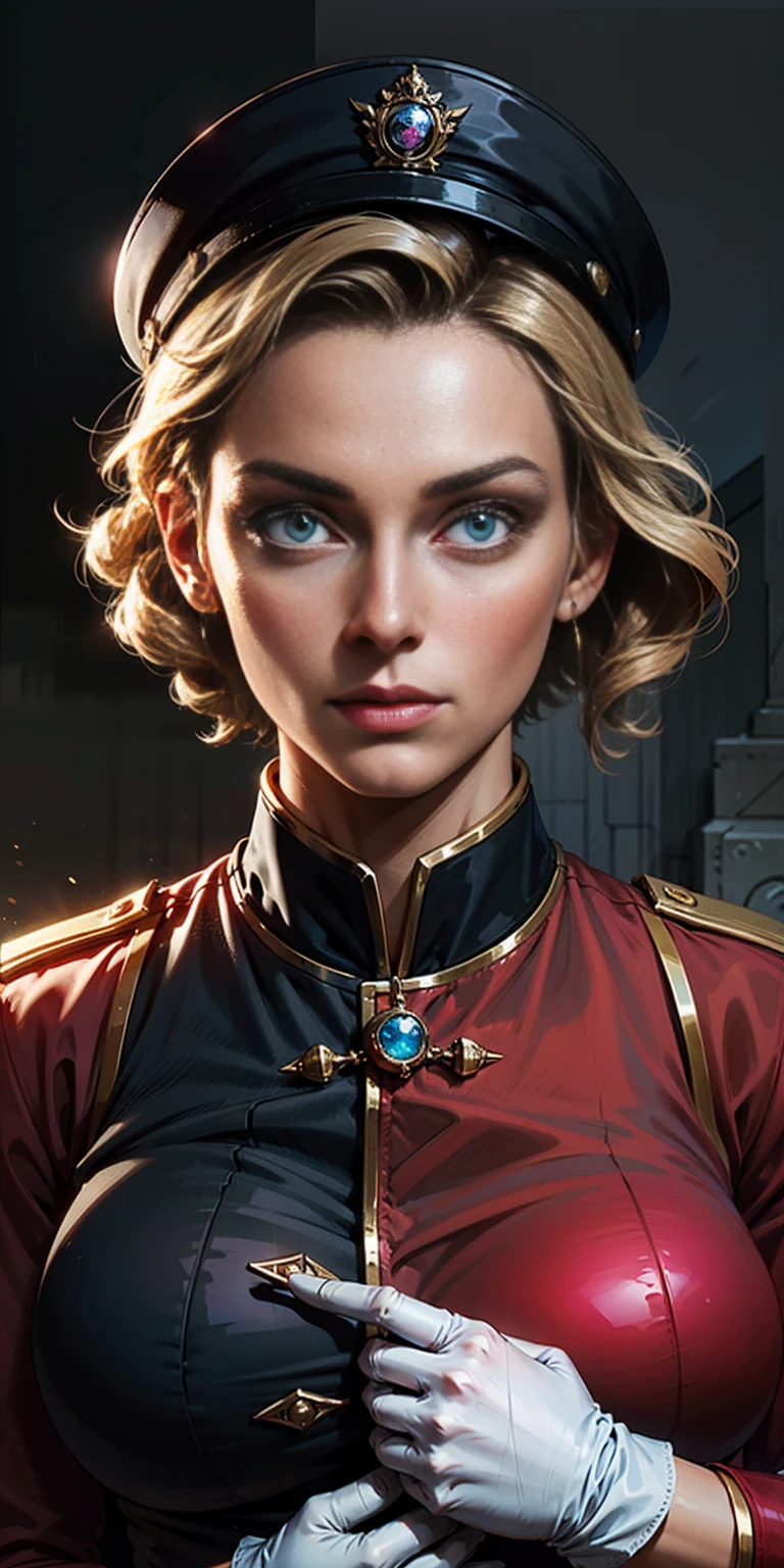 Best image quality, 4k, masterpiece, female, short hair, beautiful mature gentleness, light brown hair, light blue eyes, sharp eyes looking at the camera, face focus, delicate facial features, black uniform, white gloves hat, arms holding, artistic lighting, portraiture, face magnification, [elegant demeanor, dignified atmosphere and excellent posture that catches the eye + beautiful face + portrait painting effect]. pov hand, breast grab, big breast, female perfect face, full-body close-up, long twin drill hair, pink outfit, blonde, pettite female face, standing