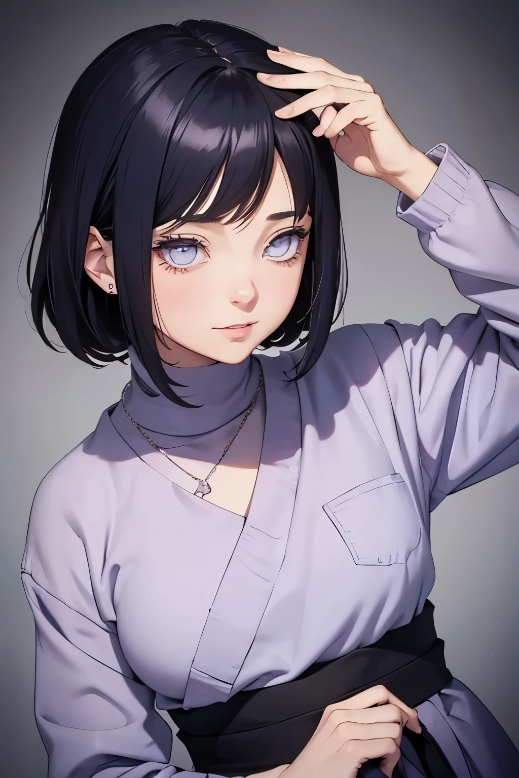 2d, _todler_, {{6 years old}}, RPG character in Naruto alternative universe by Masashi Kishimoto, specially in hyuga clan; Appearance base is Wraith from Apex Legends, with byakugan-soft lilac eyes, kind and soft expression making her look swwet; joyfull, short and dark hair (with shades of dark blue); artwork in modern Japanese animation style, 8k high definition quality, masterpiece, {{high detailed eyes}}, grain filter, high resolution, extremely detailed, portrait, Anatomically accurate, girly reddish cheeks; (highest quality:1.3), {{dutch angle}}, {{smiling todler}}, {{inocent}} ((byakugan)), ((young))