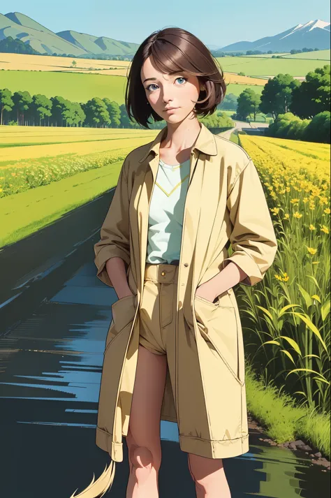 girl,(prettify)
(dog:1.4), (Bright,Country Road Background:1.4), (hotify:1.2),(masterpiece,detailed,highres:1.4) , covered_nippl...