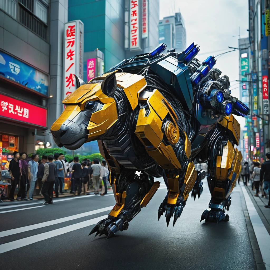 In Michael Bay's Transformers, a 2 story tall metallic capybara transformer is running amok in downtown tokyo