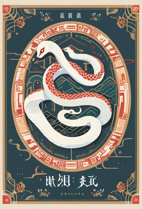 cover page, The Legend of the White Snake, Bai she zhuàn , flat Design, vector illustrations, graphic illustration, detailed 2d illustration, flat illustration, digital illustration, digital artwork,