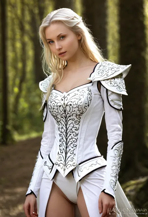 meisterwerk, a beautiful elf, adriana malkova, (delicate filigrane white mediaval armor), (small breasts), (perfect body), (blon...