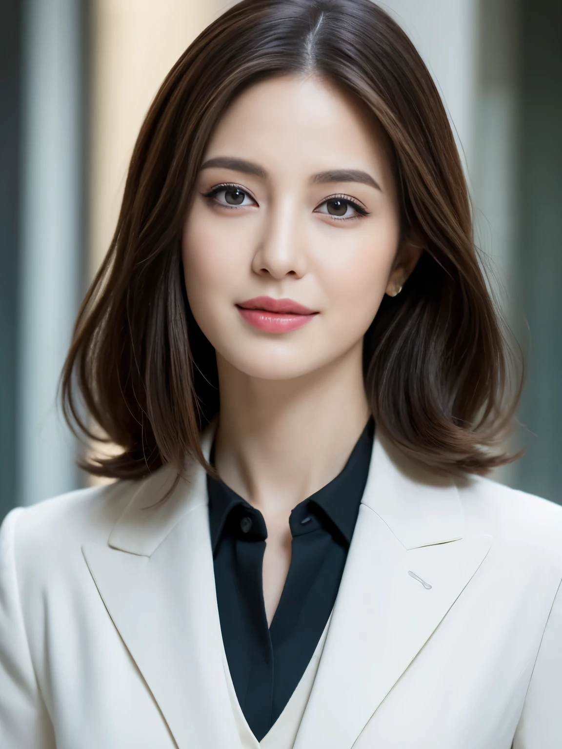 ((angelina sole)),((highest quality, 8k, masterpiece : 1.3)), Sharp focus : 1.2, Beautiful woman with perfect figure : 1.4, Slim Abs : 1.2, ((Dark brown hair)), (Natural light, City Street : 1.1), Highly detailed face and skin texture, Beautiful Eyes, double eyelid、((Professional makeup:1.3))、((Sexy Mature:1.3))、Thick lips、Lip gloss、eye make up,((Arabic:1.3)),Close-up portrait, Model Body、Wear a business suit, Sharp focus, Perfect dynamic composition, 美しくてBeautiful Eyes, Thinning hair, ((white division:1.3))