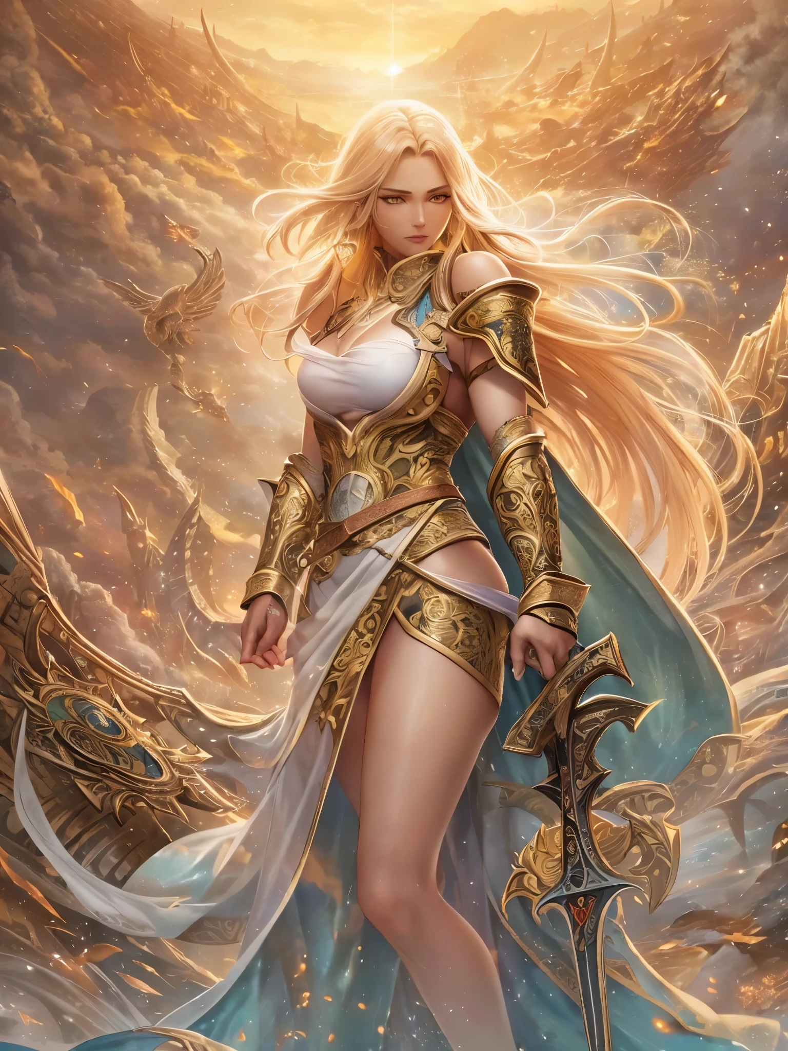 ((highest quality)),(Ultra-high resolution),(Very detailed),(Detailed Description),((The best CG)),(A masterpiece),Ultra-precise art,amazing drawing art,(Fantasy art with intricate detail:1.5), (Female Fighter:1.7),(Beautiful and well-proportioned face:1.5),　