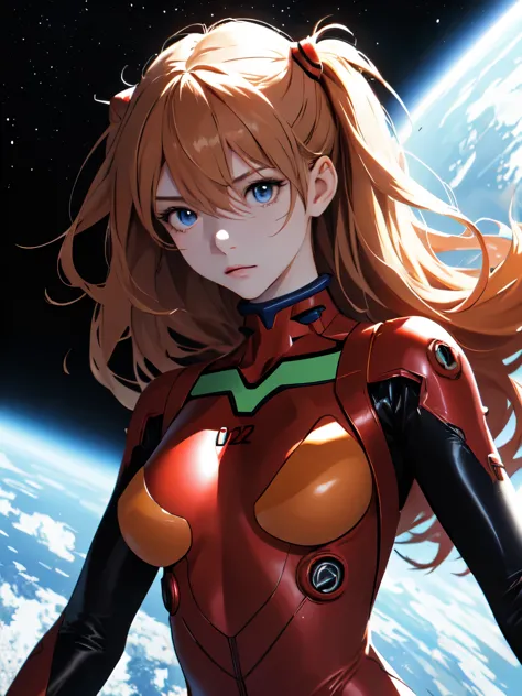 (masterpiece, highest quality), One girl, Beautiful Face, Beautiful body, souryuu_Asuka_Langley, Plug Suit, Bodysuits, Interface...