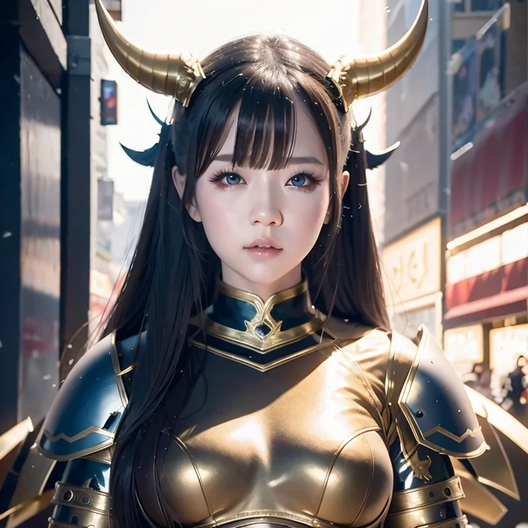 side，close up，There was a woman wearing a horned helmet, Unreal Engine render + goddess, 3D Rendering Character Art 8K, Rendering a cute 3D anime girl, Personagem pequeno. Unreal Engine 5, Realistic anime girl rendering, Valkyrie-style character, Akihiko Yoshida. Unreal Engine, Girl in knightly armor, Artwork in the style of Guweiz, 1 Girl, Solitary，