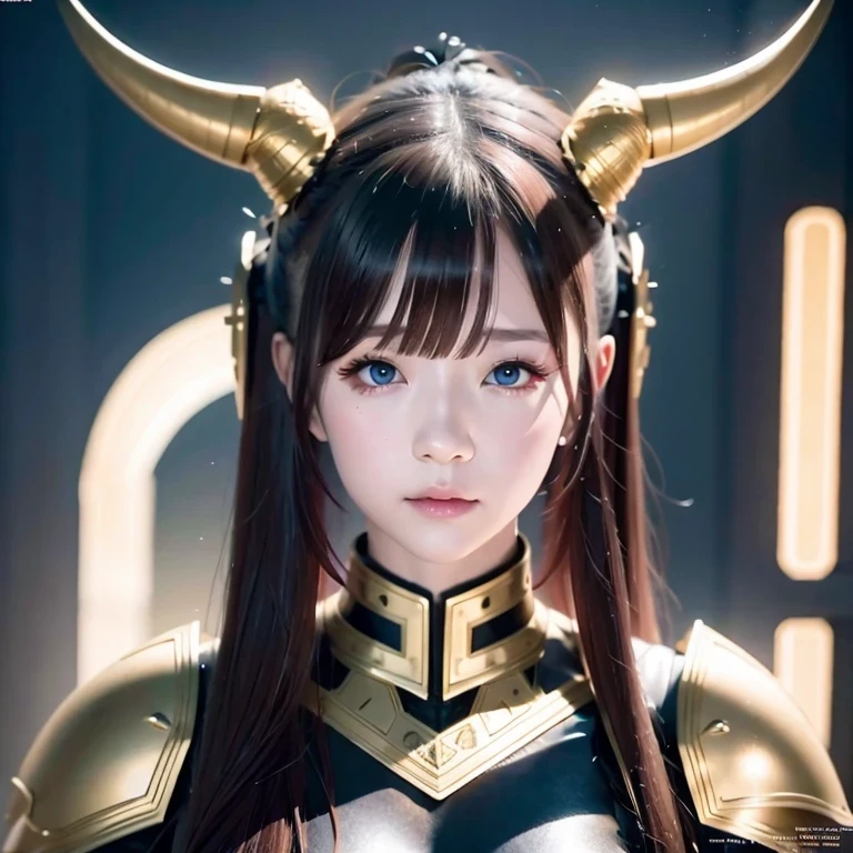 side，close up，There was a woman wearing a horned helmet, Unreal Engine render + goddess, 3D Rendering Character Art 8K, Rendering a cute 3D anime girl, Personagem pequeno. Unreal Engine 5, Realistic anime girl rendering, Valkyrie-style character, Akihiko Yoshida. Unreal Engine, Girl in knightly armor, Artwork in the style of Guweiz, 1 Girl, Solitary，