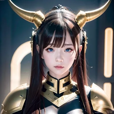 side，close up，there was a woman wearing a horned helmet, unreal engine render + goddess, 3d rendering character art 8k, renderin...