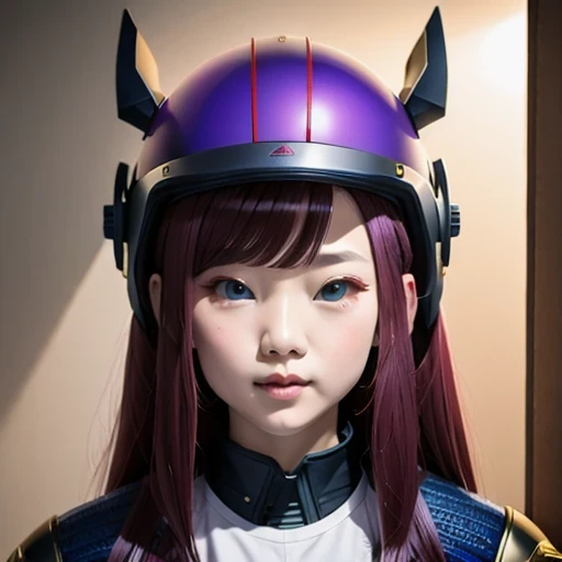 （（（Burgundy hair）））Purple powder series（（future technology）） HD Helmet，thoughtfully