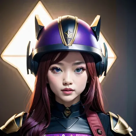 （（（Burgundy hair）））Purple powder series（（future technology）） HD Helmet，thoughtfully