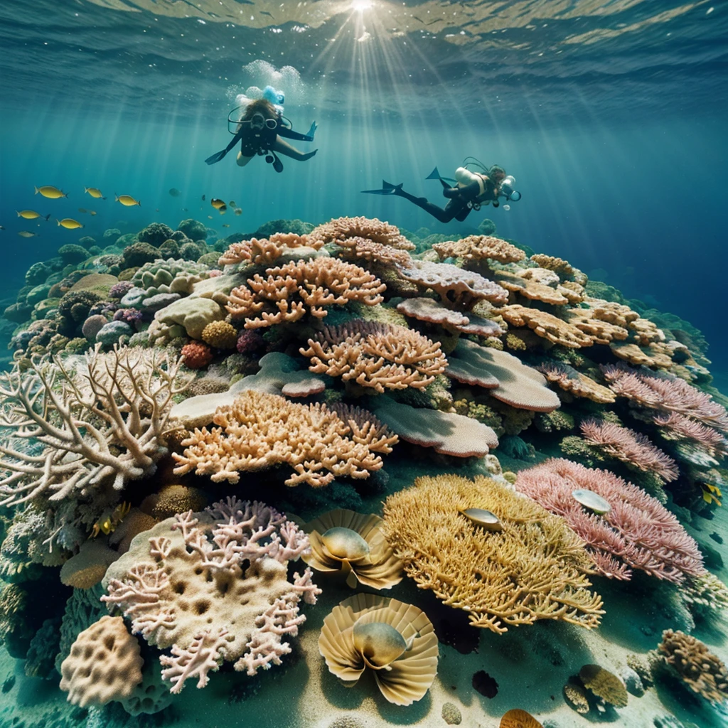 (beste Qualität,4k,8k,highres,Meisterwerk:1.2),ultra-detailliert,(realistisch,photorealistisch,photo-realistisch:1.37), Unterwassertaucher, schimmerndes Sonnenlicht, bunte Korallenriffe, anmutige Meerestiere, ruhiger blauer Ozean, dynamische Unterwasserbewegungen, subtile Meeresströmungen, immersive Meerestiefen, Lebendiges Meeresleben, faszinierende Unterwasserwelt, filmische Unterwasserfotografie, Markante visuelle Komposition, meisterhafte Einfangen von Licht und Schatten, Flüssigkeit der Bewegungen der Taucher, atemberaubendes Taucherlebnis, ruhige und friedliche Unterwasserumgebung, scharfer Fokus auf komplizierte Details der Meeresflora und -fauna, professionelle Tauchexpedition, lebendige und leuchtende Farben, ätherisches und traumhaftes Ambiente, komplizierte Texturen der Korallenriffe, dynamische und energiegeladene Komposition, fesselnde und überirdische Schönheit, harmonische und bezaubernde Unterwasserlandschaft, dramatisches Spiel von Licht und Schatten, fesselndes und bewegendes Geschichtenerzählen, beeindruckende und auffällige Bilder, immersive and realistisch underwater exploration, faszinierende und lebendige Darstellung des Meereslebens, magische und bezaubernde Atmosphäre.