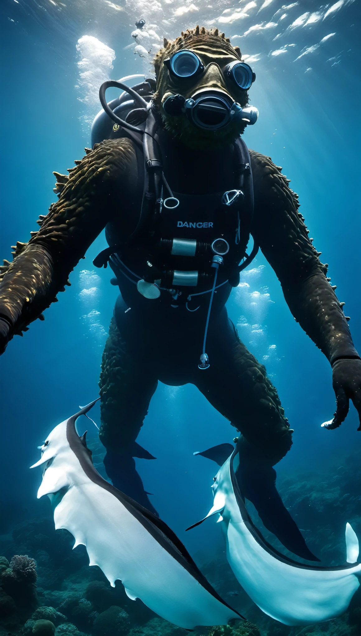 Diving ,meet big Octopus,danger