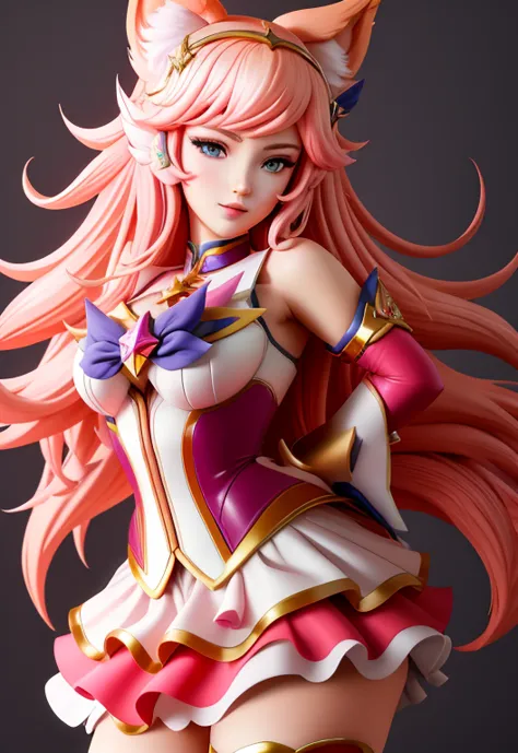 star_guardian_ahri, solo, smirk,, (masterpiece, best quality, absurdres, detailed, ultra-detailed:1.3)