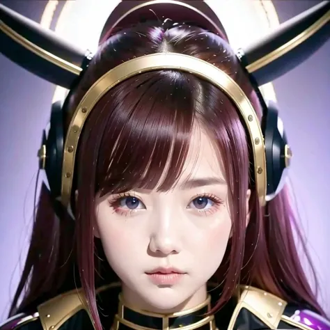 （（（burgundy hair）））purple powder series（（future technology）） hd helmet，thoughtfully