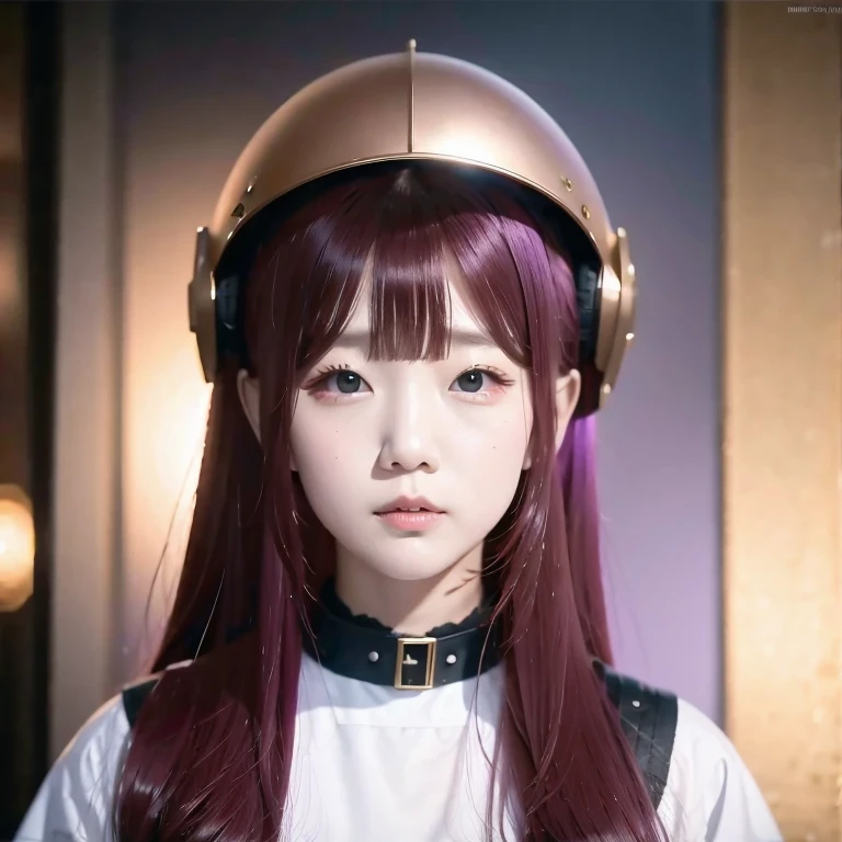 （（（Burgundy hair）））Purple powder series（（future technology）） HD Helmet，thoughtfully