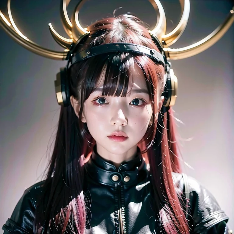 （（（Burgundy hair）））Purple powder series（（future technology）） HD Helmet，thoughtfully（antlers）