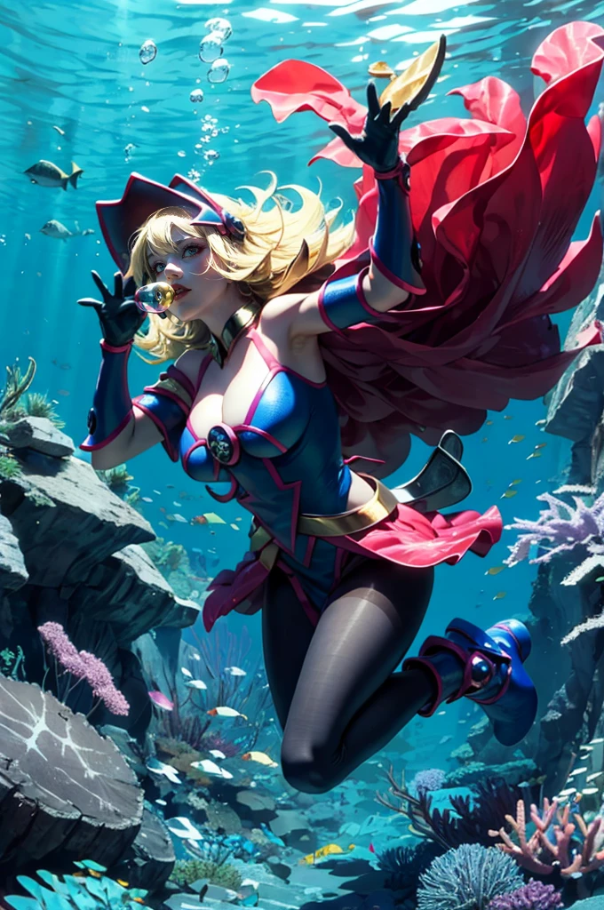 Beautiful dark magician (t Masterpiece: 1.2, best quality), (1, Tik), big breasts, (dynamic poses), underwater scene, diving headfirst, blowing bubbles, headfirst, thin gloves and Lace gloves, large pelvis, blue (pantyhose: 1.1) realistic, ..3D, dive, dive, dive, dive, dive, dive, dive, dive, dive, dive, dive, dive
