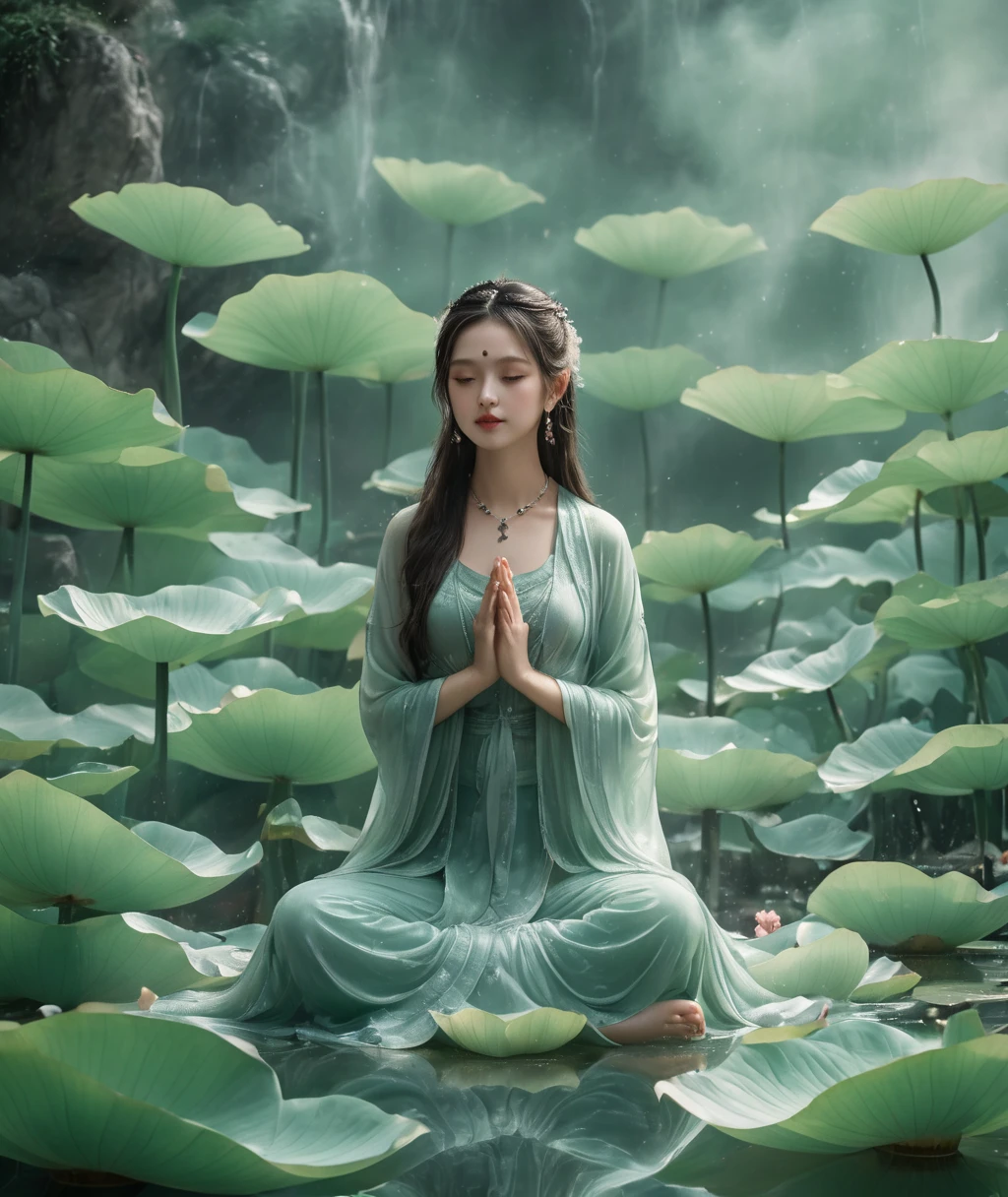 (best quality, highres, masterpiece:1.2), ultra-detailed, (realistic:1.37)
Main subject: A girl sitting in the lotus pose
Material: Traditional Jade sculpture
Additional details: Serene expression, graceful posture, intricate lotus petal patterns, tranquil garden background
Art style: Sculpture
Color palette: Earth tones with hints of green and blue
Lighting: Soft and diffused sunlight filtering through foliage

Note: The prompt does not include any additional explanations or sentences.