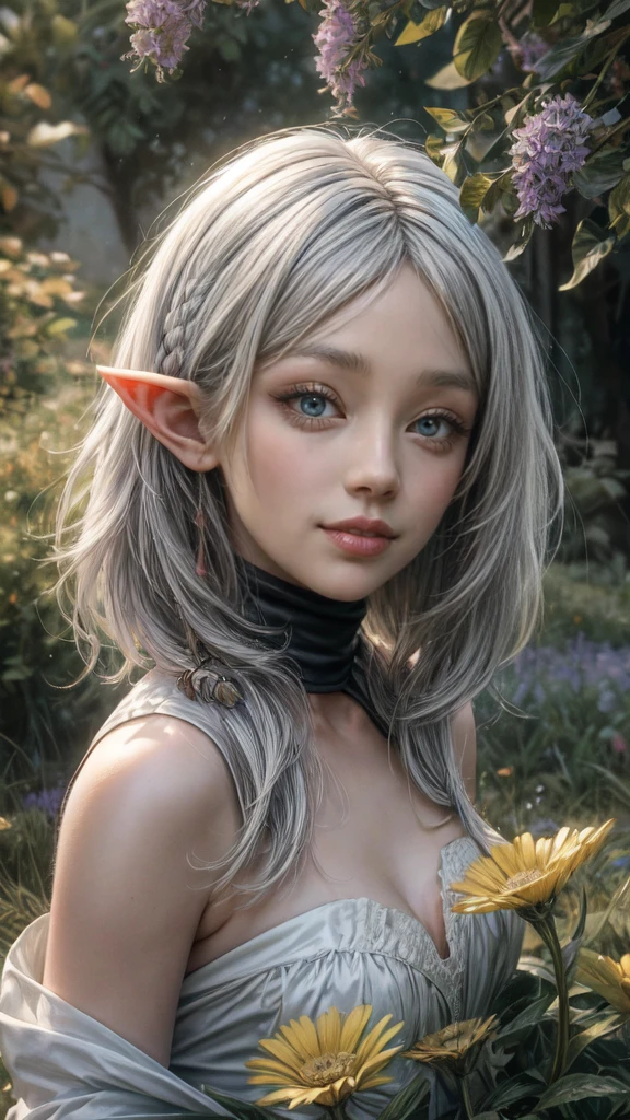 cor fluorescente, 1 garota, olhar para o lado, rosto bonito, Olhros bonitos, (fora do ombro: 1.2), parte superior do corpo, cabelos brilhantes, pele brilhante, orelhas de elfo, orelhas elficas/pontudas, emissões de brilho, orelhas de elfo, orelhas elficas/pontudas, uma mulher caminhando em um campo de flores roxas ao redor de dentes-de-leão e pequenos pontos de luz ao redor, seus cabelos brancos voando com o vento, orelhas de elfo, orelhas elficas/pontudas, os olhos violetas brilhante olhando para tulipas roxas com borboleta cintilantes a sua volta, mulher de cabelo brancos, mulher em um lugar escuro cheia de pontinhos de luz e flocos de Neve cintilantes, borboletas cintilantes, mulher de cabelo branco, pontinhos de luz em volta da mulher, aura mágica, olhos verdes, orelhas de elfo, orelhas elficas/pontudas, aura Sobrenatural, aura super mágica negra, lindo por do sol, campina de flores roxas, garota em uma campina de flores roxas, ele anda entre as milhares de flores com vanto espalhando seus cabelos como uma Deusa