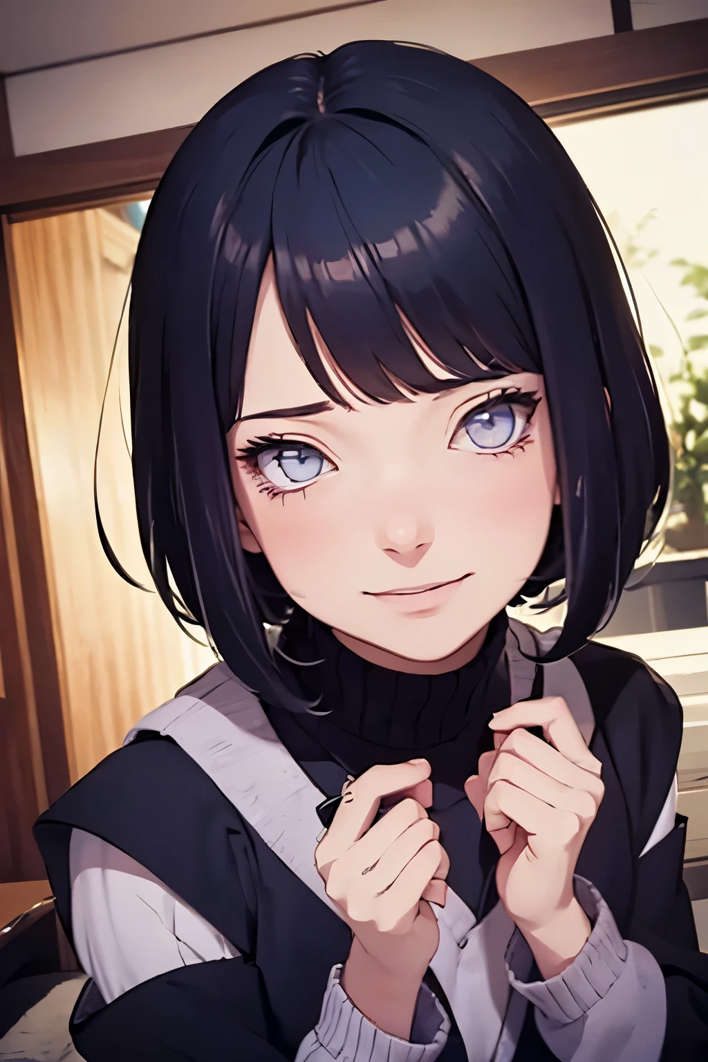 2d, _todler_, {{6 years old}}, RPG character in Naruto alternative universe by Masashi Kishimoto, specially in hyuga clan; Appearance base is Wraith from Apex Legends, with byakugan-soft lilac eyes, kind and soft expression making her look swwet; joyfull, short and dark hair (with shades of dark blue); artwork in modern Japanese animation style, 8k high definition quality, masterpiece, {{high detailed eyes}}, grain filter, high resolution, extremely detailed, portrait, Anatomically accurate, girly reddish cheeks; (highest quality:1.3), {{dutch angle}}, {{smiling todler}}, {{inocent}} ((byakugan)), ((child)), soft expression, kind expression
