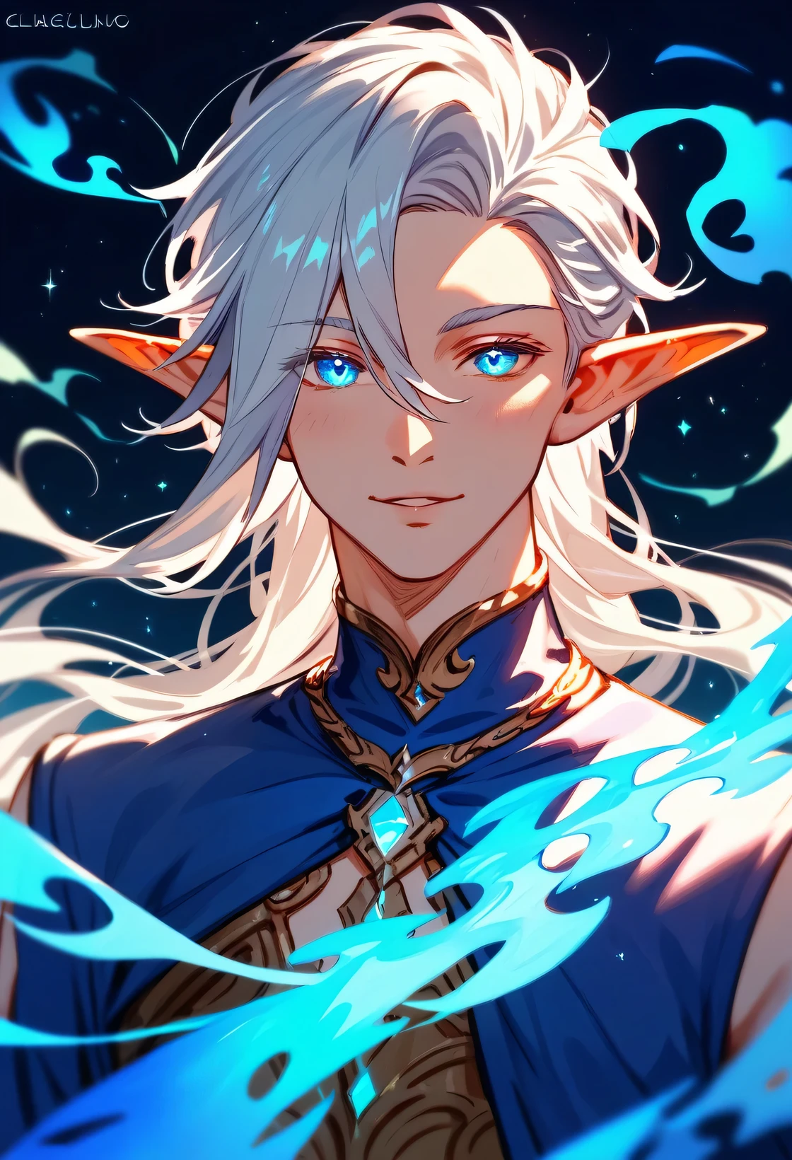 (score_9,score_8_up,score_7_up,score_6_up,score_5_up,score_4_up) male elf with graceful elegance, glowing, whimsical, enchanted, magical, fantasy art concept, intricate details, 
