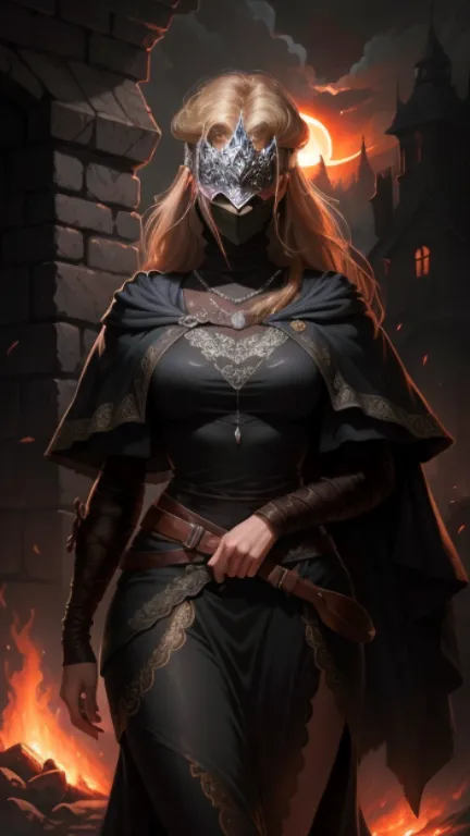 firekeeper - dark souls 3, mask, mask covers eyes, mouth and nose exposed, ig model | artgerm, extremely detailed artgerm, hyper...