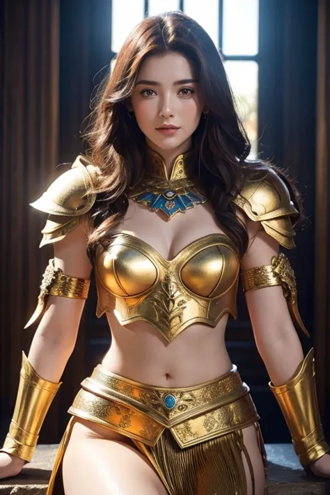 Femme de 25 ans, Chevalier, mythologie, Colorful armor, sexy