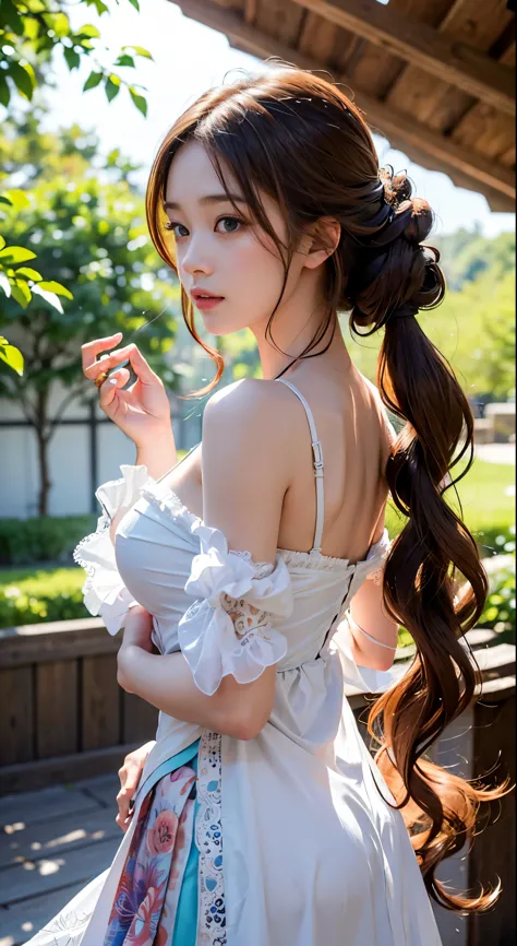 Images of this masterpiece(1.4)So、Bathed in soft, warm lighting、finely detailed perfect face(1.4)Introducing the girl。Her hair c...