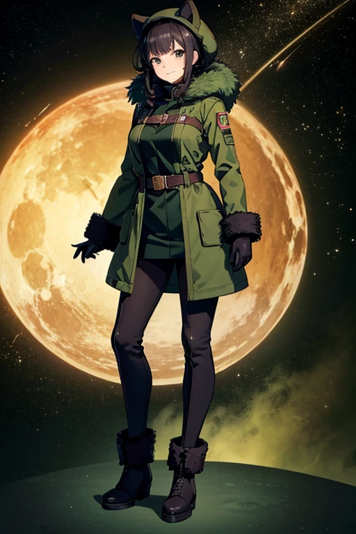 Anime Art、Full body portrait、Space Sci-Fi Soldier、The person attacking was a female soldier, about 165cm tall and about 28 years old, wearing a silver uniform.、Open mouth and screaming、Short bob silver hair、Silver Eyeilitary boots、Silver bulletproof vest、