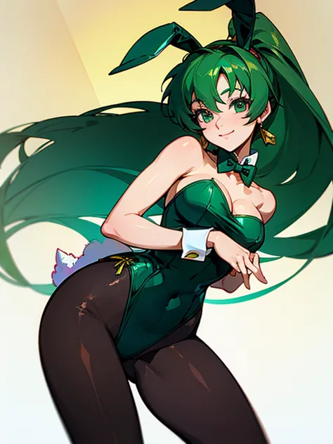 lyndis, pantyhose, playboy bunny girl suit, bare shoulders, smile, highly detailed, hd