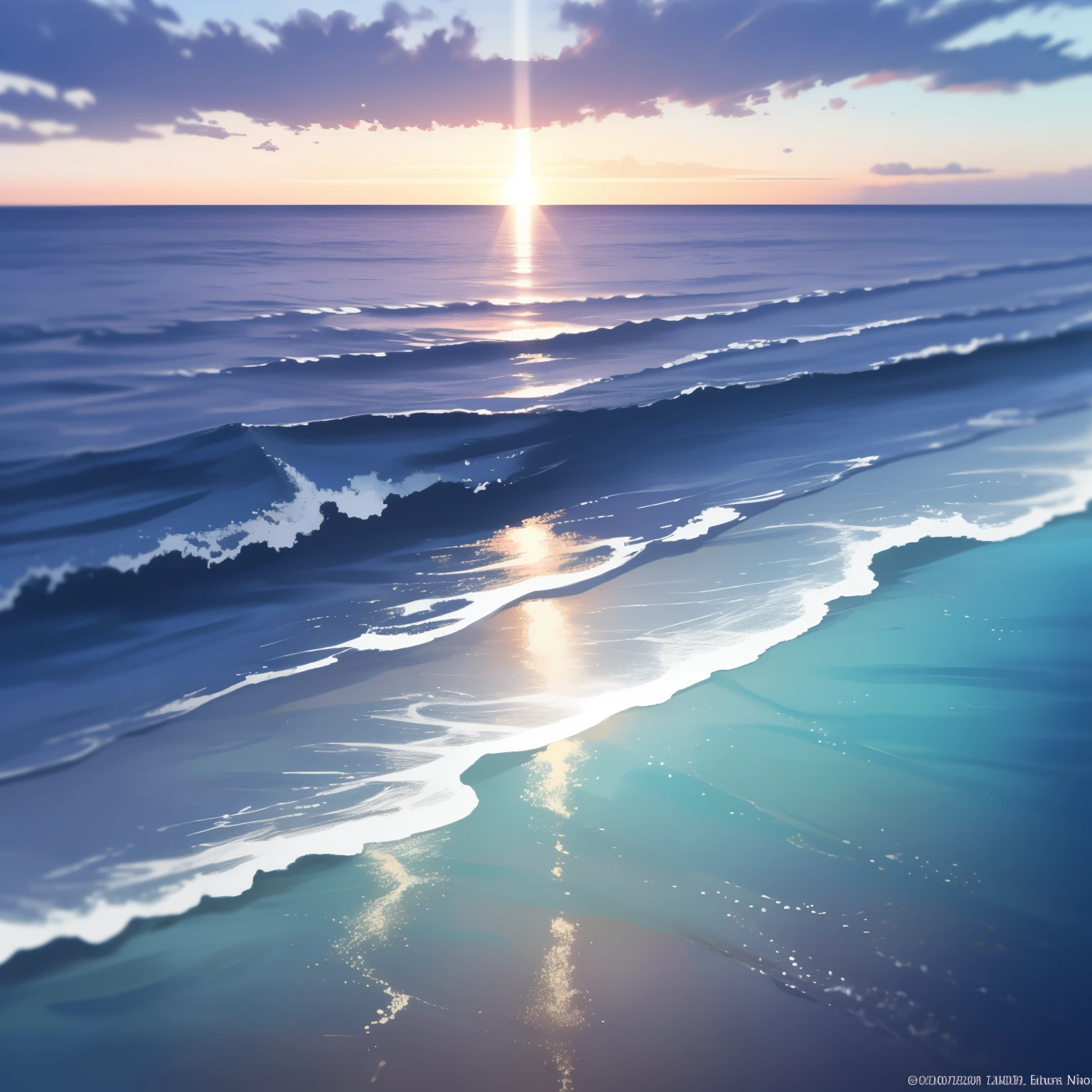 Costa Azul: Una impresionante pintura de paisaje marino con los más altos detalles y calidad de obra maestra.. La costa está adornada con vibrantes aguas azules que bañan suavemente la costa., creando un ambiente sereno y tranquilo. El sol comienza a ponerse, lanzando un cálido, Resplandor dorado sobre la escena, iluminando las olas y la arena de textura intrincada. En la distancia, se pueden ver las siluetas de los veleros deslizándose sin esfuerzo por el agua, sus velas captando la suave luz del sol poniente. El fondo está lleno de profundidad de campos., mostrando la exuberante vegetación y las colinas que se elevan desde la costa. 