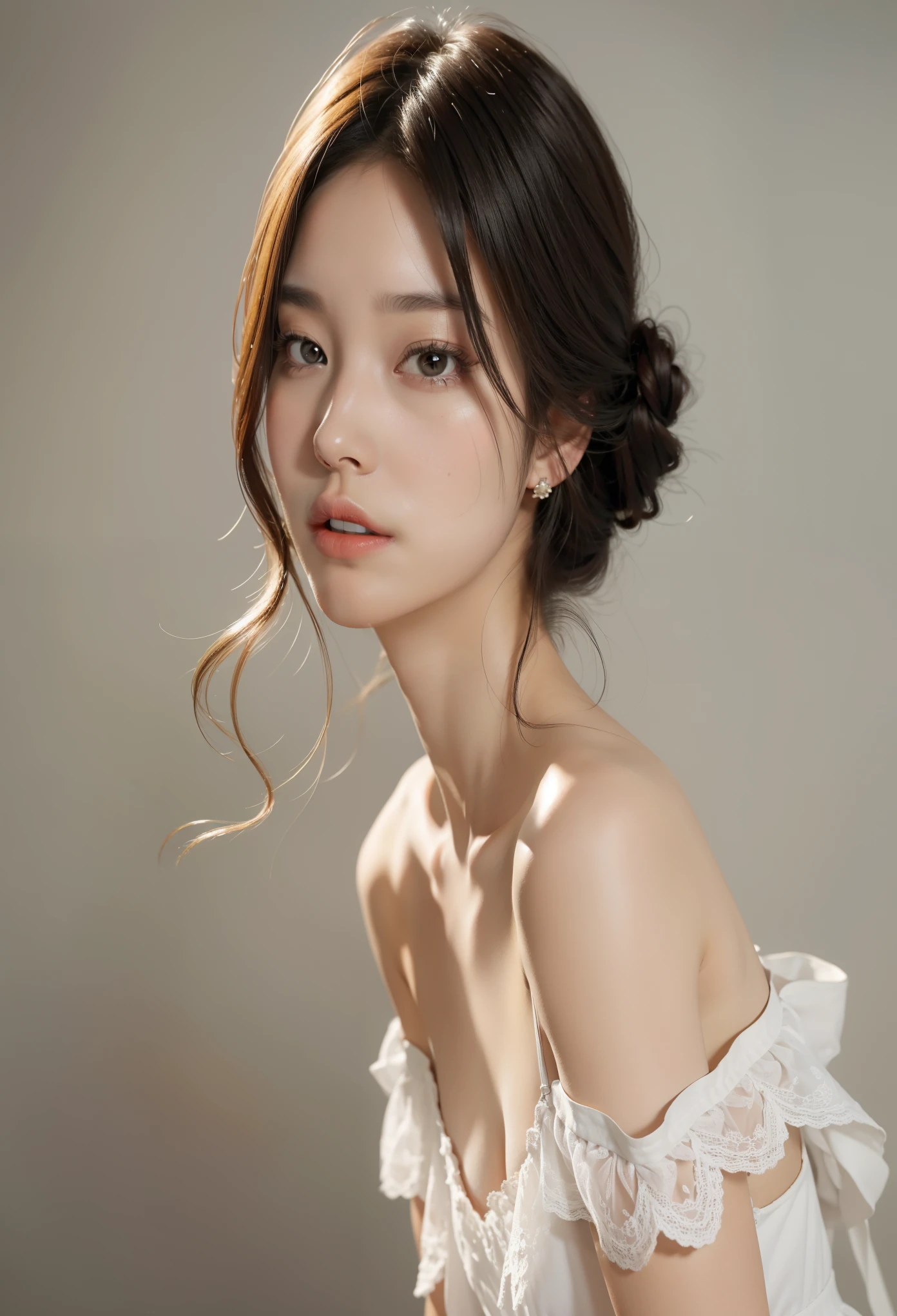 A woman in a white dress posing for a picture - SeaArt AI