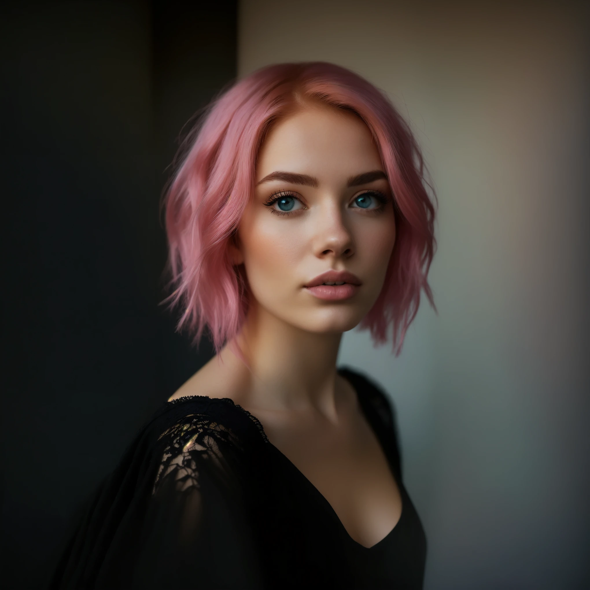 a beautiful young woman wearing a beautiful black dress