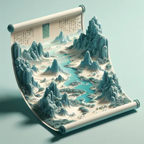 A Thousand Miles of Rivers and Mountains，Stereoscopic 3D