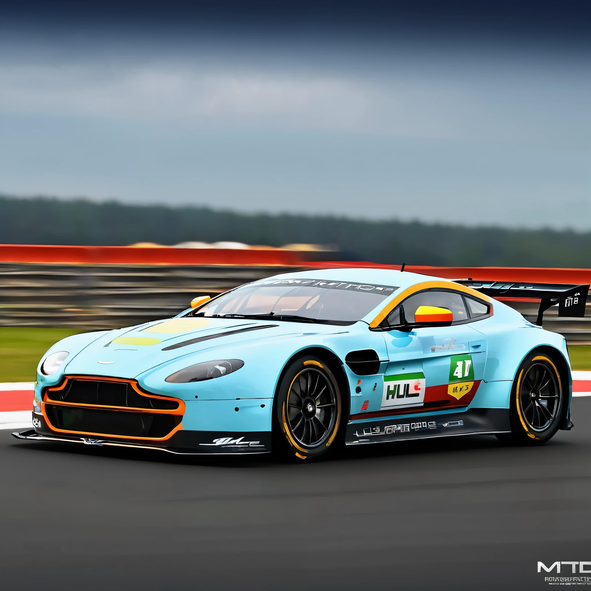 masterpiece, best quality, aston martin v8 vantage amr gte, le mans race track, in motion, full specular sharpened 3D, HDR, UHD, vivid colors, occlusion, masterpiece, panorama, super detail, accurate, best quality, 16K, ultra-super quality, ultra-photo realistic detail, utltra-high nanite atmospheric lighting, ultra-high detailed reflections, very far shot, ultra-wide angle, 4D composite mapping, ultra-high 3D depth mapping quality, ultra-high render quality, OLED, dynamic rich shadows, ultra-high realistic graphics, HDR, (very far shot), ultra-high background detail, god rays, backlighting