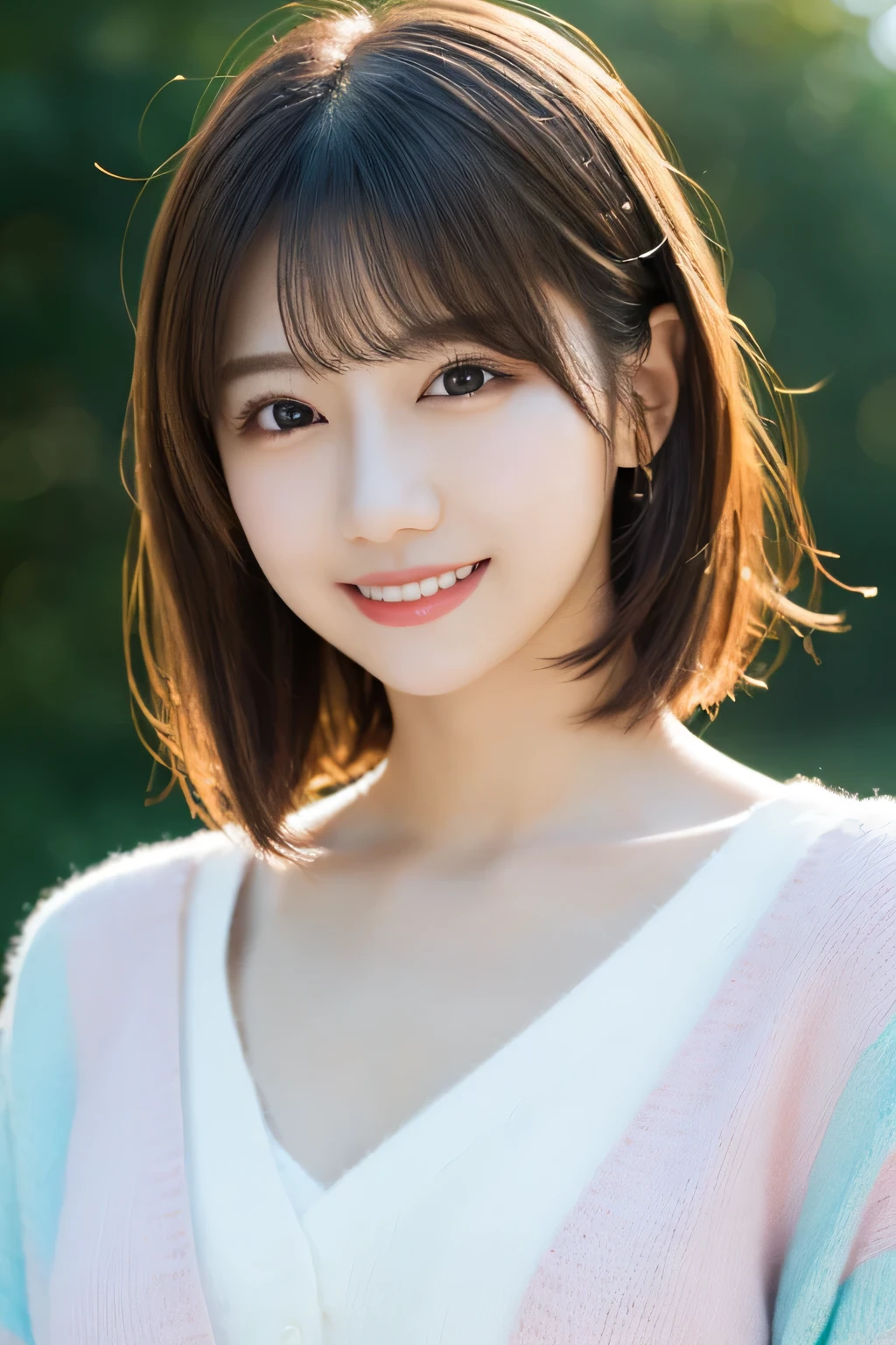 One girl, (Wearing casual pastel colored outfits:1.2), (Beautiful Japanese idol portrait photos),
(Simple background in light colors:1.3),
(RAW Photos, highest quality), (Realistic, photo-Realistic:1.4), masterpiece, 8K Portrait,
Very delicate and beautiful, Very detailed, 2k wallpaper, wonderful, In detail, Very detailed CG unity 8k wallpaper, 
Very detailedな, High resolution, 
Soft Light, Beautiful detailed girl, Very detailed eyes and face, Beautifully detailed nose, Beautiful fine details,
Cinema Lighting, Perfect Anatomy, 
Slender body, Flat Chest, Semi-short hair, Parted bangs, Bokeh, Dynamic Angle, A light smile,