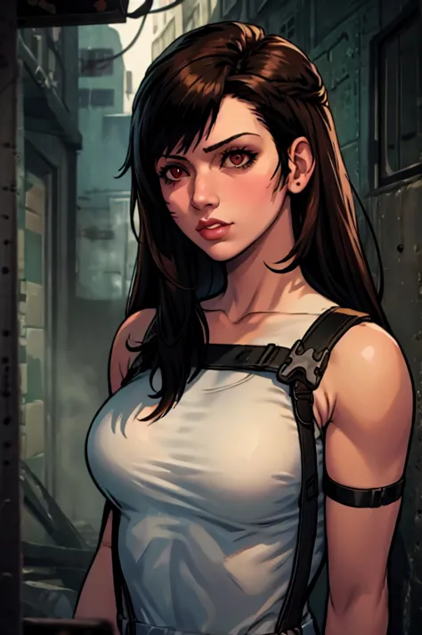 Tifa Lockhart reimagined as a female solide snake frome metal gear solid 