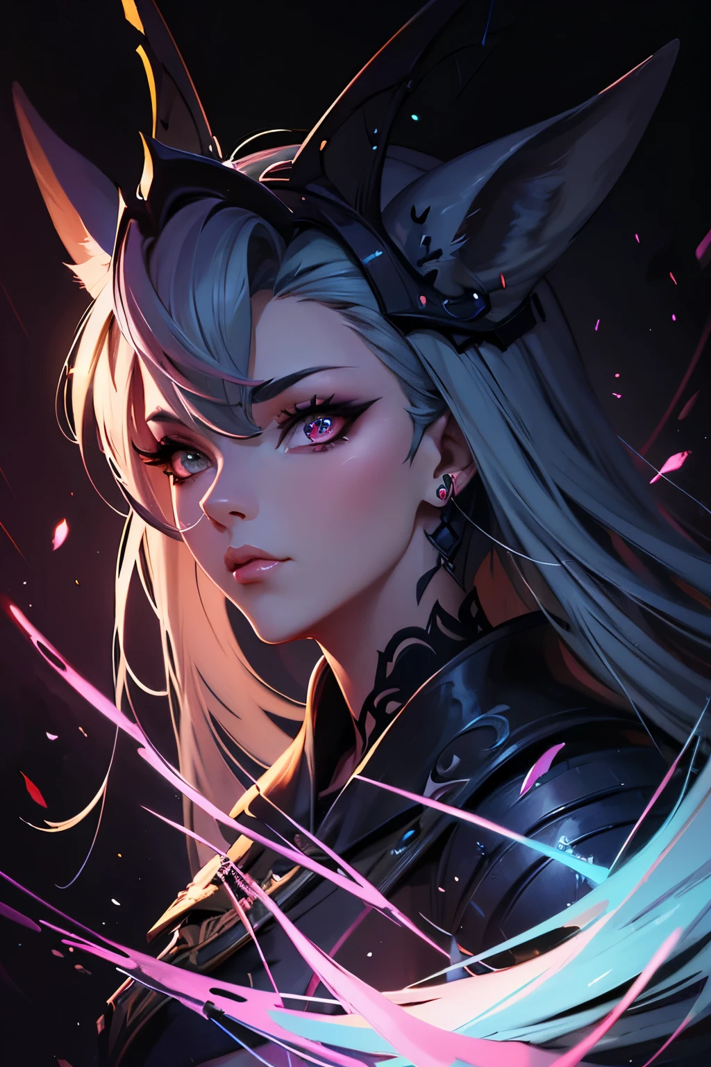 character, high resolution, digital art by loish + rossdraws + artgem + sandara, brush strokes, painterly, impressionist style, dorse, face, artistic, serius face, dark, darkness, trevas