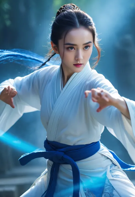 uhd, epic, cinematic still frame, sharp focus, craft a hyper realistic photo of most attractive and beautiful Wuxia girl (Dilrab...