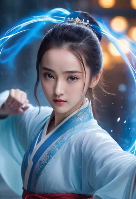 uhd, epic, cinematic still frame, sharp focus, craft a hyper realistic photo of most attractive and beautiful Wuxia girl (Dilrab...