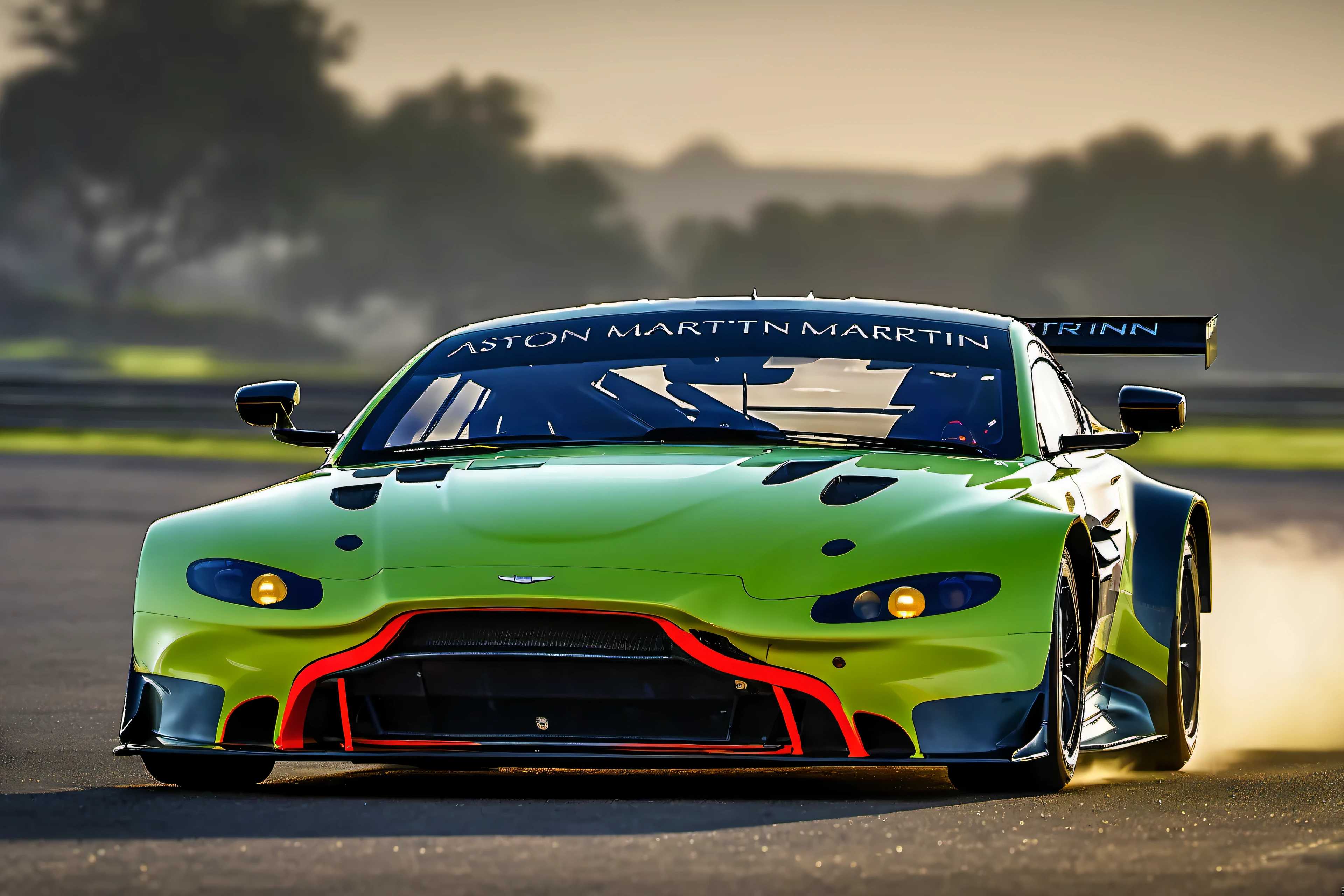 masterpiece, best quality, aston martin v8 vantage amr gte, le mans race track, in motion, full specular sharpened 3D, HDR, UHD, vivid colors, occlusion, masterpiece, panorama, super detail, accurate, best quality, 16K, ultra-super quality, ultra-photo realistic detail, utltra-high nanite atmospheric lighting, ultra-high detailed reflections, very far shot, ultra-wide angle, 4D composite mapping, ultra-high 3D depth mapping quality, ultra-high render quality, OLED, dynamic rich shadows, ultra-high realistic graphics, HDR, (very far shot), ultra-high background detail, god rays, backlighting