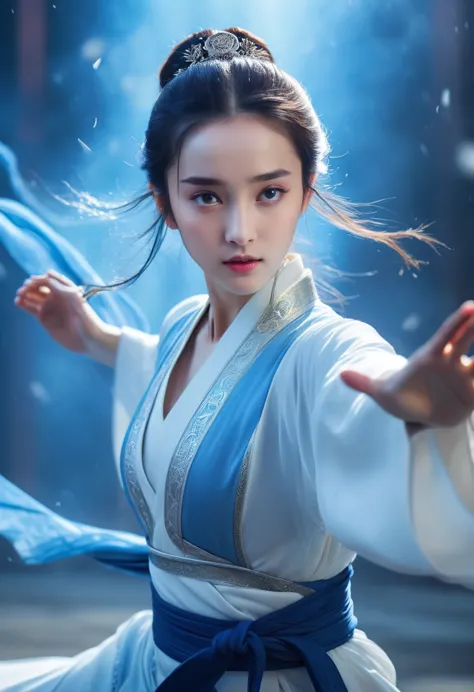 uhd, epic, cinematic still frame, sharp focus, craft a hyper realistic photo of most attractive and beautiful Wuxia girl (Dilrab...