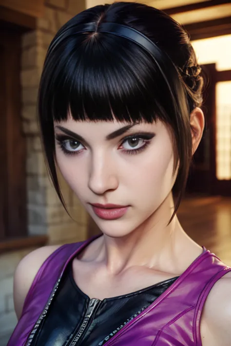 score_9, score_8_up, score_7_up, score_6_up, score_5_up, 1girl, juri, game of thrones, tight purple dress, black hair, (insanely...