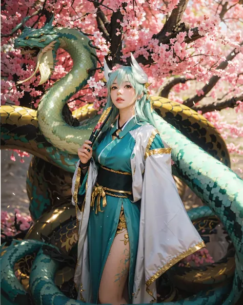 (kiyohime_fate grand order),((realistic, photorealistic)),(highlight hair)), light reflection, (( hd )),((upper body)), (((best ...